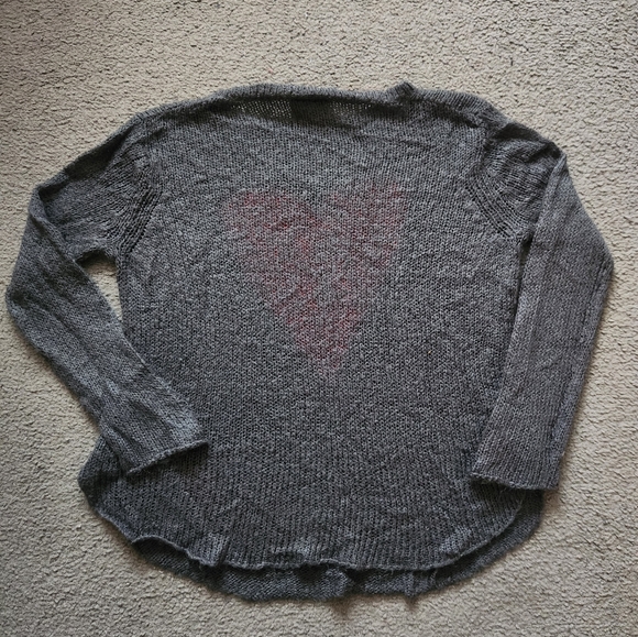 WOODEN SHIPS Women's Sweater Small / Medium Gray Mohair Wool Blend Novelty Cozy - Picture 3 of 8